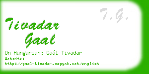 tivadar gaal business card
